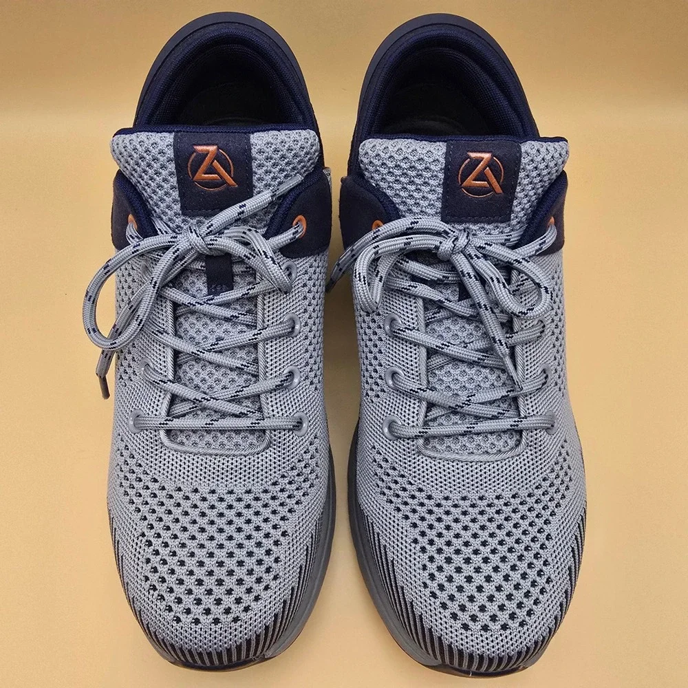 Zeba Hands-Free‎ Shoes Gray Blue Orange Mens 11 Slip On Walking Sneakers Knit